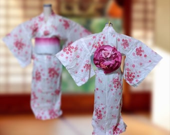 set of yukata and obi belt for women