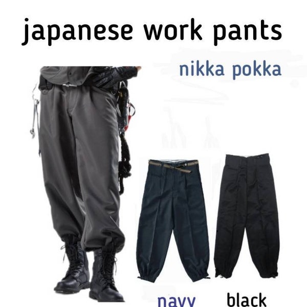 pantalon de travail japonais, nikka pokka / pantalon ninja de style moderne