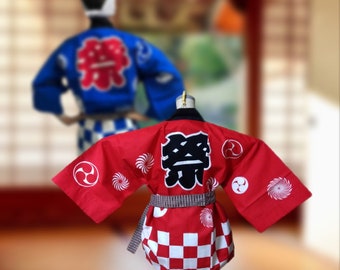 Set van happi-jasje, obi-riem en handdoek / "matsuri" festival