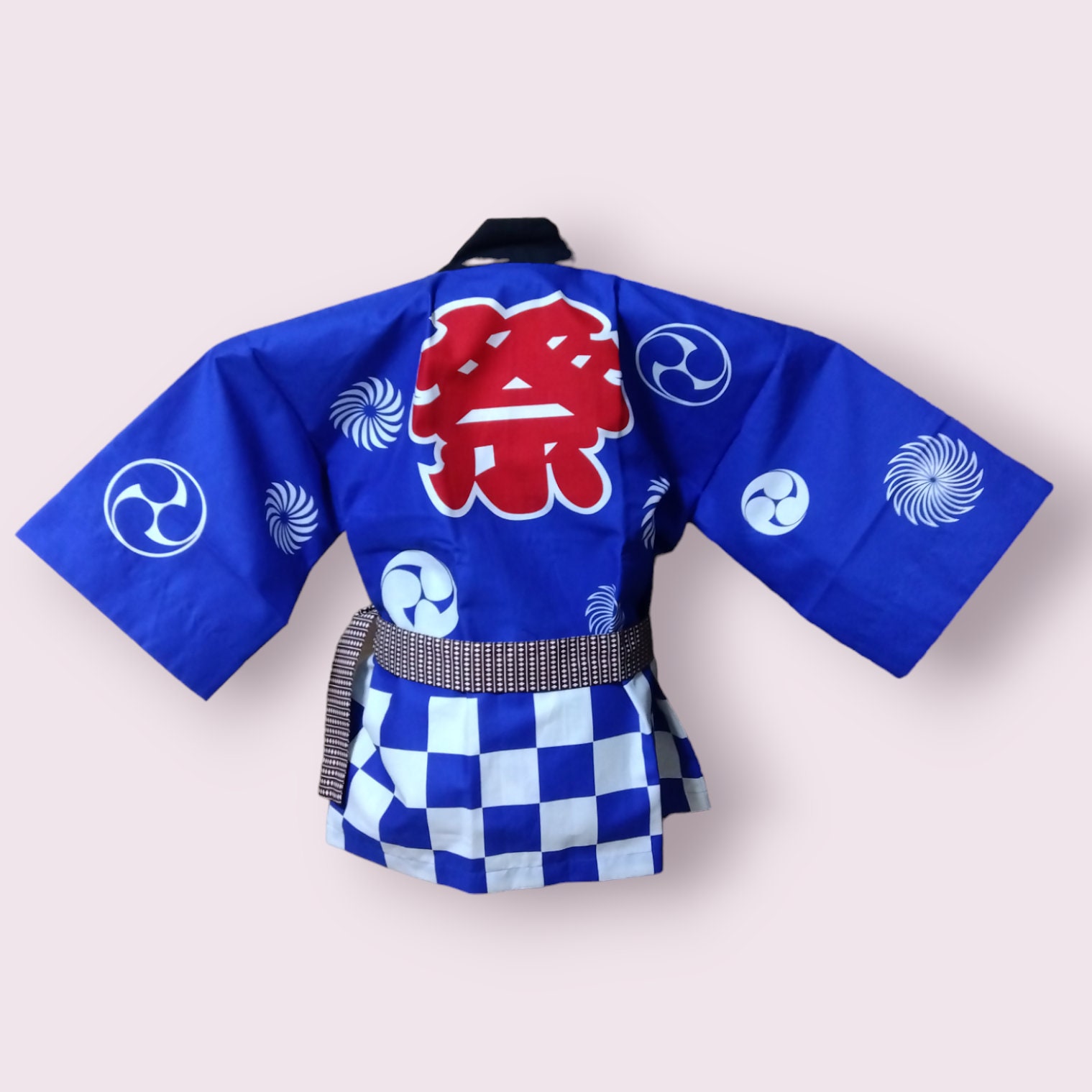 Set of Happi Jacket, Obi Belt, and Towel / 