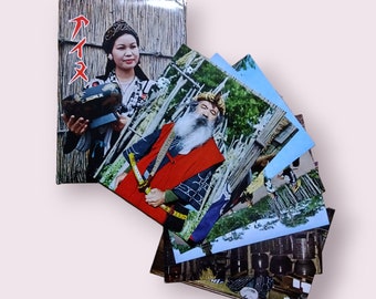 set of eight vintage ainu postcards / 1970s