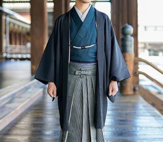 Samurai Kimono Full Set for Men / Kimono Haori Jacket Hakama - Etsy