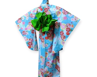washable furisode set / set of furisode, obi, koshi himo, and triple string
