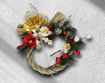 Minimalist Lunar New Year Wreath W/ Red Quince Blossoms – Tết - Etsy