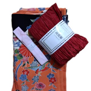 Set of Okinawa Bingata Pattern Furisode and Obi Belt - Etsy