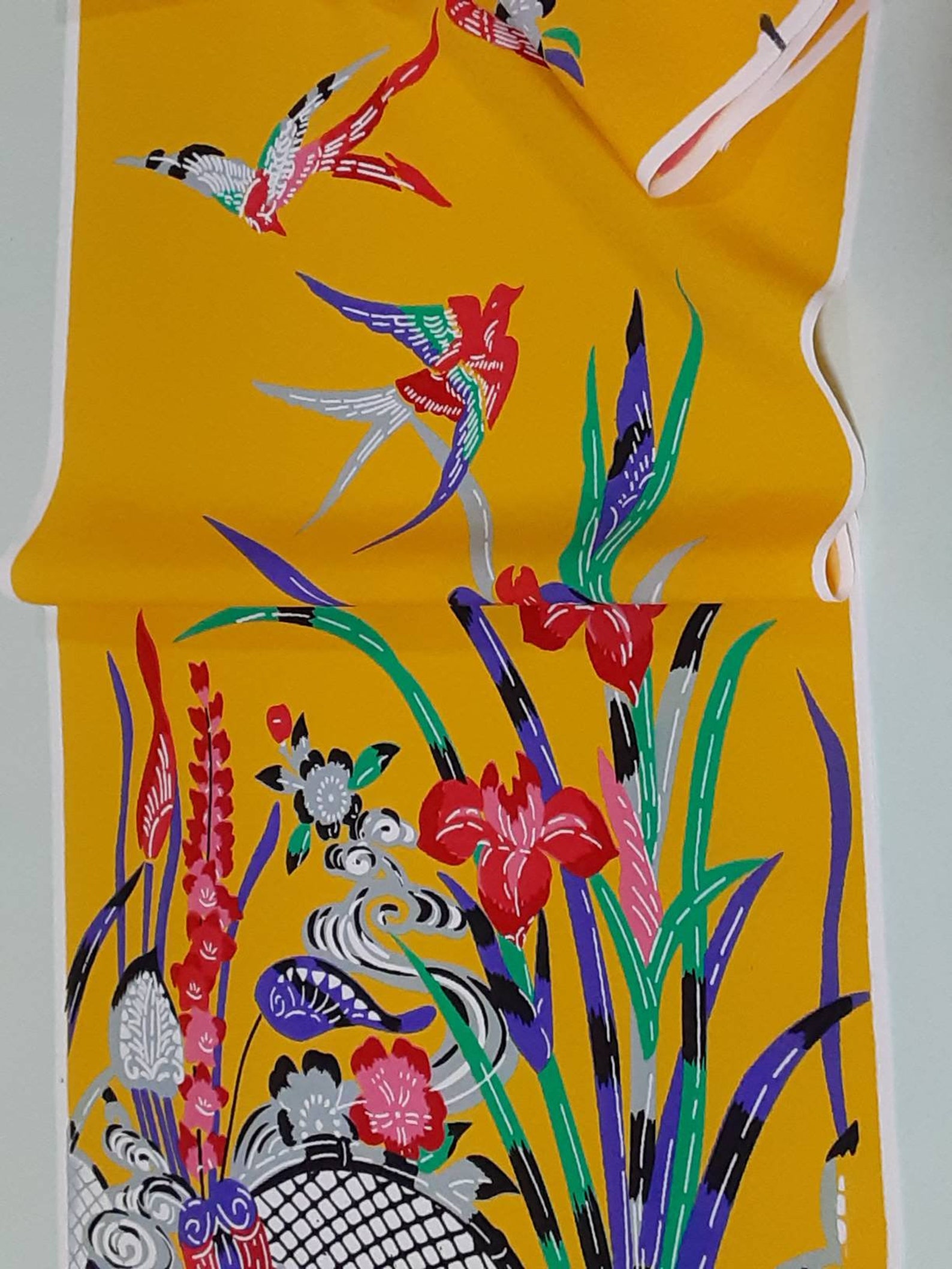 Okinawa Bingata Fabric One Roll / 36cm X 1200cm - Etsy