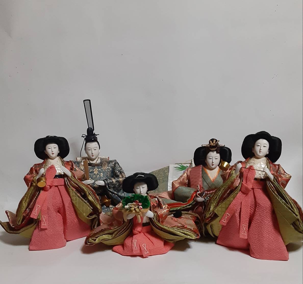 Set of Five Hina Dolls / Prince, Princess, and Three Court Ladies