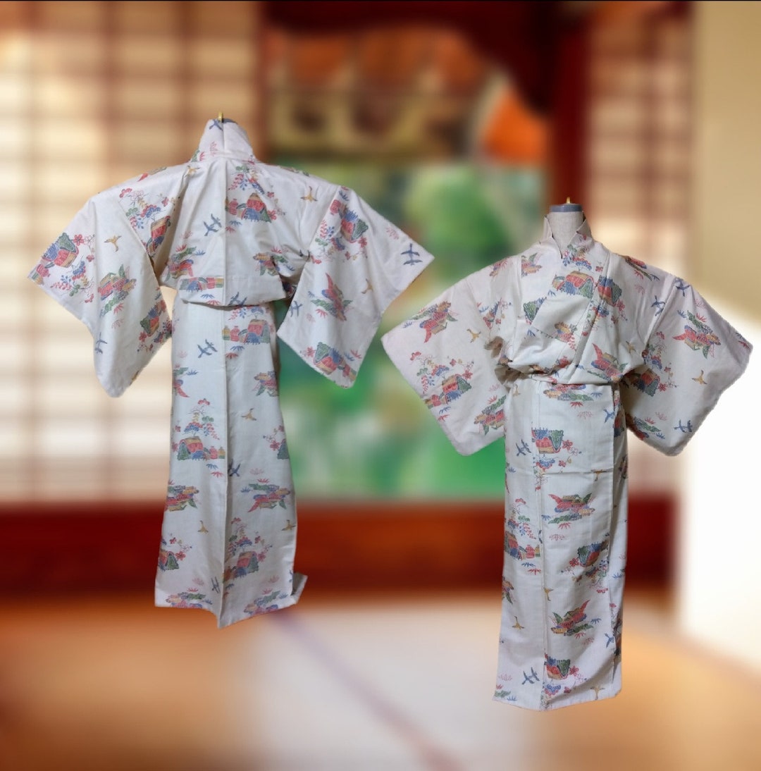 Okinawa Bingata Pattern Kasuri Kimono for Women - Etsy