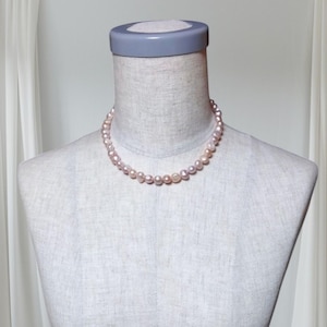 baroque pearl necklace, large size freshwater pearls / natural pink pearls