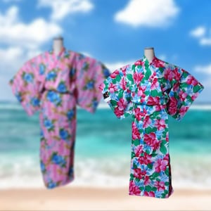 yukata for women / hibiscus pattern