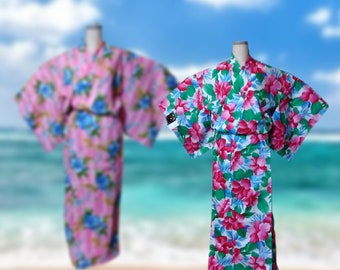 yukata for women / hibiscus pattern