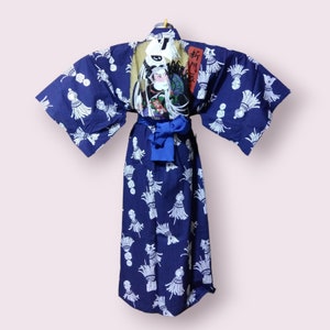 Yukata and obi belt set for men / Japanese LL size image 5