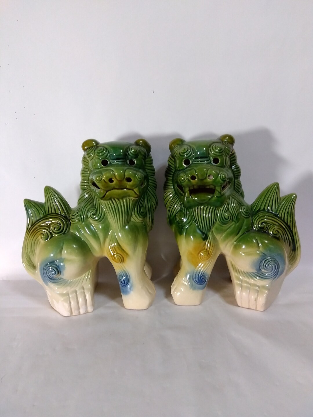 Pair of Okinawa Shisa Dogs / Large Etsy
