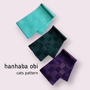 hanhaba obi / cats pattern