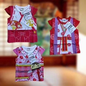 Japanese kimono pattern t-shirt / samurai t-shirt for girls