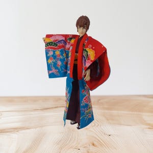 Material for ryukyu doll / beautiful Okinawa bingata kimono