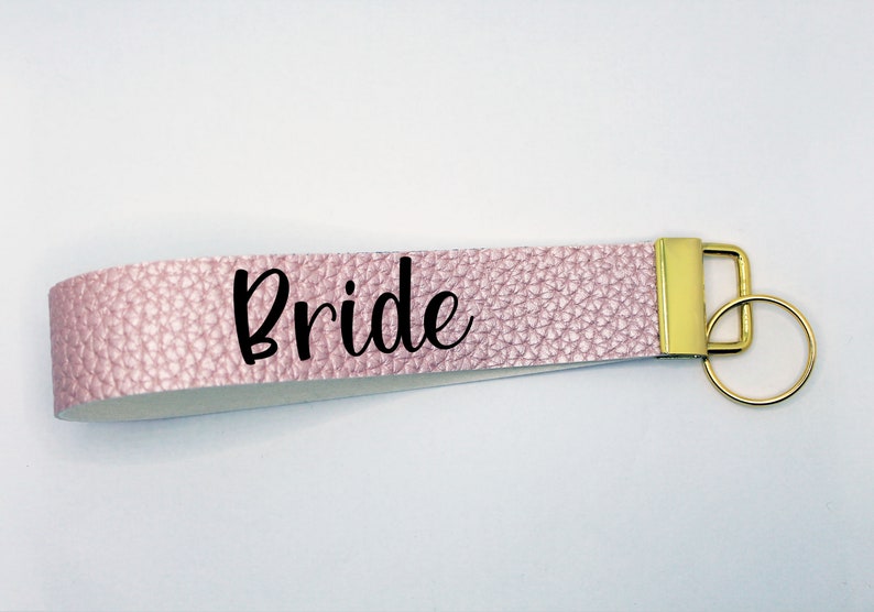 Gift For Her Gift Gift for Bride Women Wife BRIDESMAID PERSONALIZED KEYCHAINS Pearl Pebble Wristlet Keychain Personalized Bride Gift