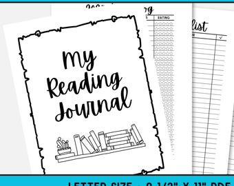 Reading Journal Printable, Book Tracker & Reading Log, Book Review, 100 Book Challenge, TBR List