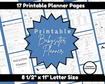 Babysitter Planner Printable: Childcare Guide & Nanny Notes (Instant Download)