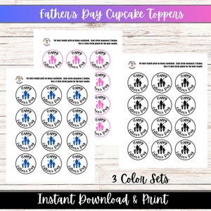 Father&#39;s Day Dad Cupcake Toppers printable / Father&#39;s Day Decor / cupcake Toppers /  Father&#39;s Day Cake toppers / instant download