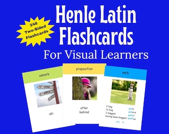 Visual Color-Coded Henle Latin Flashcards for Challenge A, Units 1-3