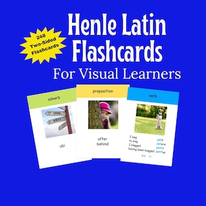 Visual Color-Coded Henle Latin Flashcards for Challenge A, Units 1-3