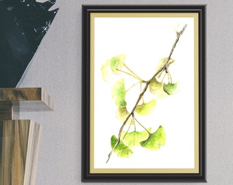 Ginkgo Leaves, Watercolor Print - Artist Sheri Loughry