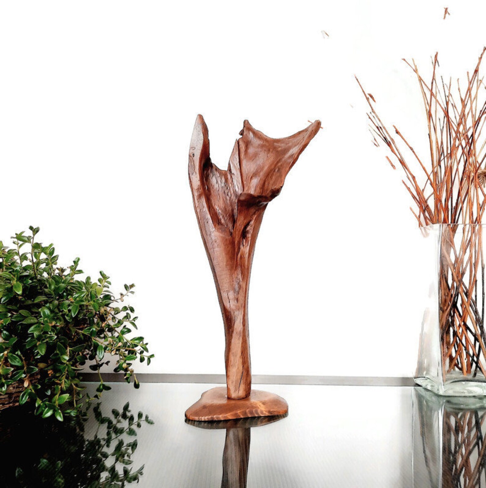 Abstract driftwood sculpture. Natural oak wood table Etsy