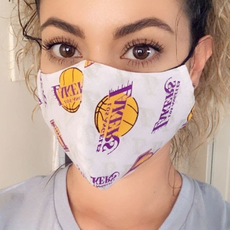 NBA Los Angeles Lakers Face Mask With Pocket for Filter Etsy