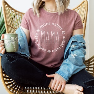 Personalized Mama Shirt | Mom Tee With Kids Names | Gift for Mom or Grandma | Customized