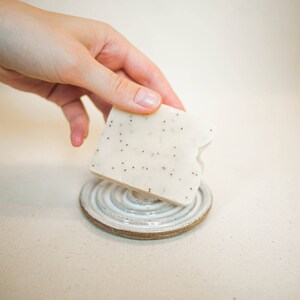 Handmade ceramic round soap dish image 5