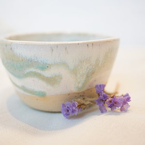 Ceramic cup with azure blue strokes image 3