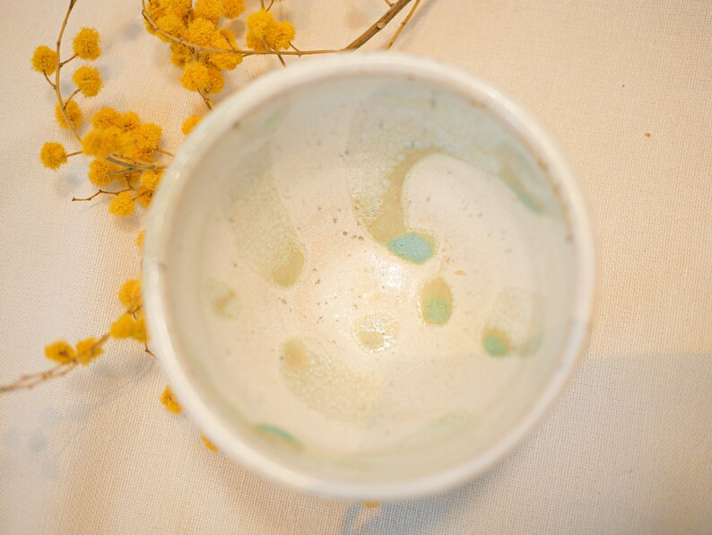 Ceramic cup with azure blue strokes image 8