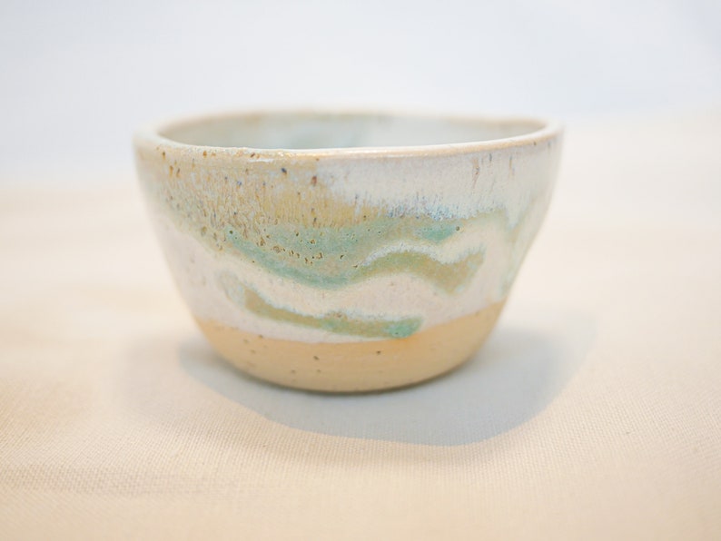 Ceramic cup with azure blue strokes image 1