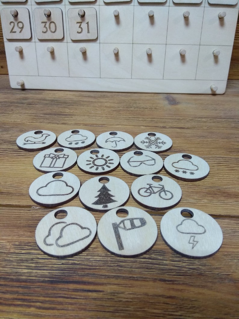Wooden calendar Montessori calendar Etsy