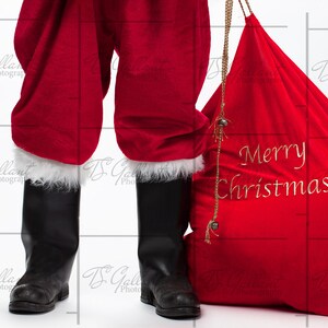 Santa con bolsa de regalos PNG Photoshop Digital Overlay para Composite
