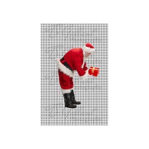 Santa Giving Gift PNG Photoshop Digital Overlay para Composite