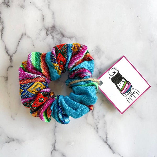 Ethnic Hair Tie | Boho Chic | Ethnic Scrunchy | Colorful Fabric | Gift For Her | Scrunchie Set | Soft Elastic Bun Wrap | Multicolor Hair Tie