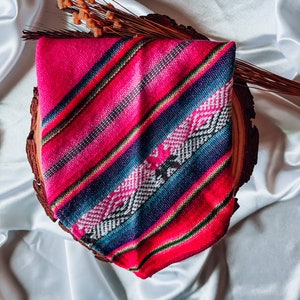 Bandana z tkaniny Aguayo, bandana, kolorowa bandana, bandana etniczna, kolorowa bandana, bandana, różowa bandana