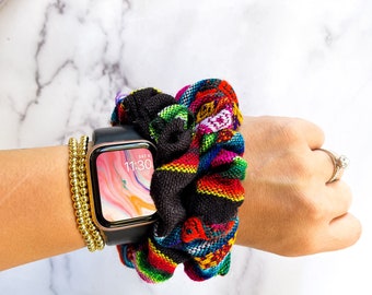 Scrunchie for thick hair scrunchie boho style hair tie for thick hair scrunchie ethnic fabric hair tie no pull scrunchie south american