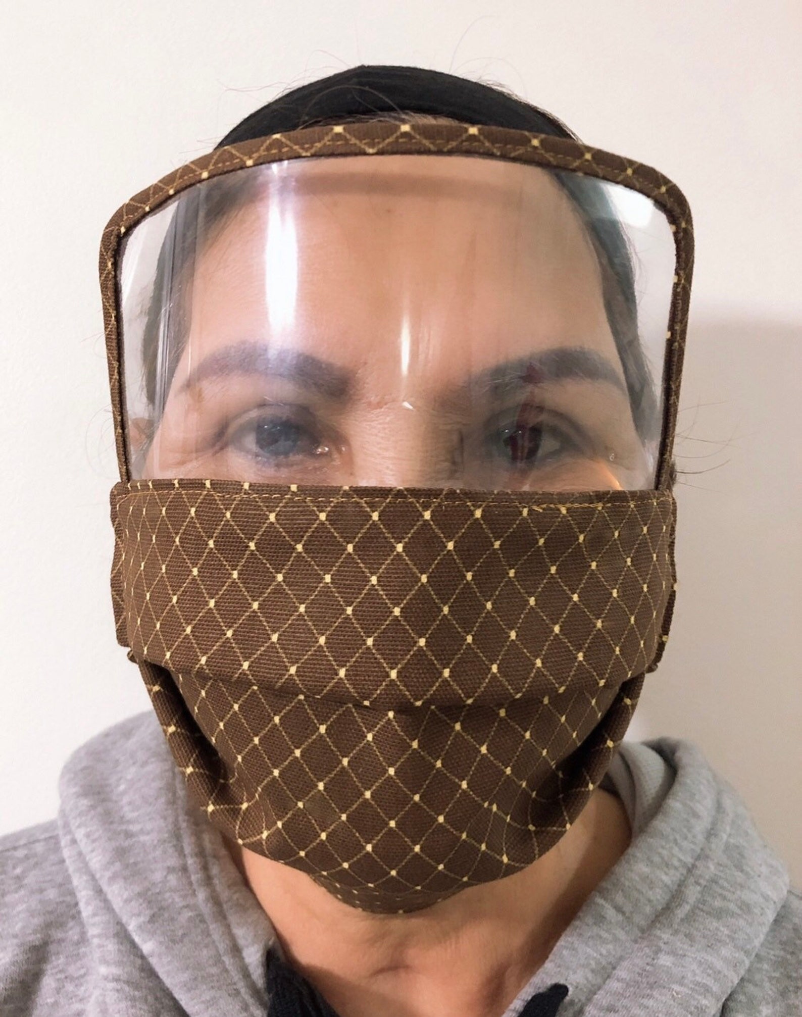 Face mask with eye shield protection Face shield Adult Mask Etsy