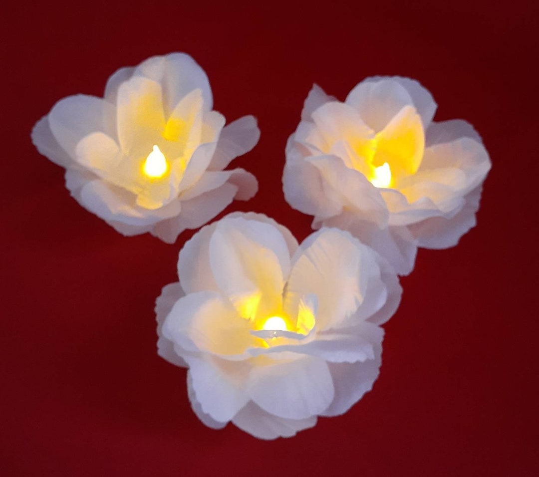 Rose Flower LED Tea Lights Etsy