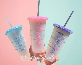 Starbucks Bling Rhinestone Tumbler Cup Lid And Straw Included Personalize Optional