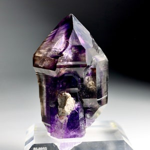 Smoky Brandberg Amethyst Scepter Crystal | Amethyst point Phantom Amethyst Natural Amethyst Elestial Amethyst Wire Wrap Mineral Specimen