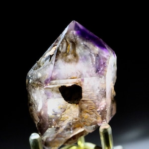 Elestial Smoky Amethyst w/ Hematite (DT) | Amethyst Quartz Point, Amethyst Crystal, Amethyst Point, Mineral Specimen Raw Amethyst Raw Quartz