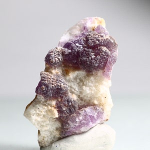 Purple Fluorite on Matrix | Natural Fluorite Crystal Fluorite Gemstone Raw Fluorite Mineral Quartz Healing Crystal Mineral Specimen