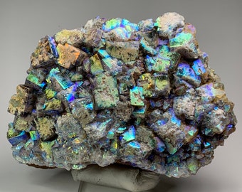 Large Flame Fluorite | Rogerly Fluorite, Rainbow Fluorite, Fluorite Crystal, Aura Crystal, Angel Aura, Rainbow Aura, Mystic Aura Quartz