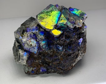 Large Flame Fluorite | Rogerly Fluorite, Rainbow Fluorite, Fluorite Crystal, Aura Crystal, Angel Aura, Rainbow Aura, Mystic Aura Quartz