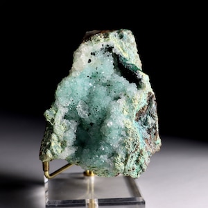 Druzy Quartz on Crysocolla & Malachite on Calcite |Fine Mineral Specimen Raw Quartz Crystal Raw Crystal Natural Healing Crystal Point Quartz