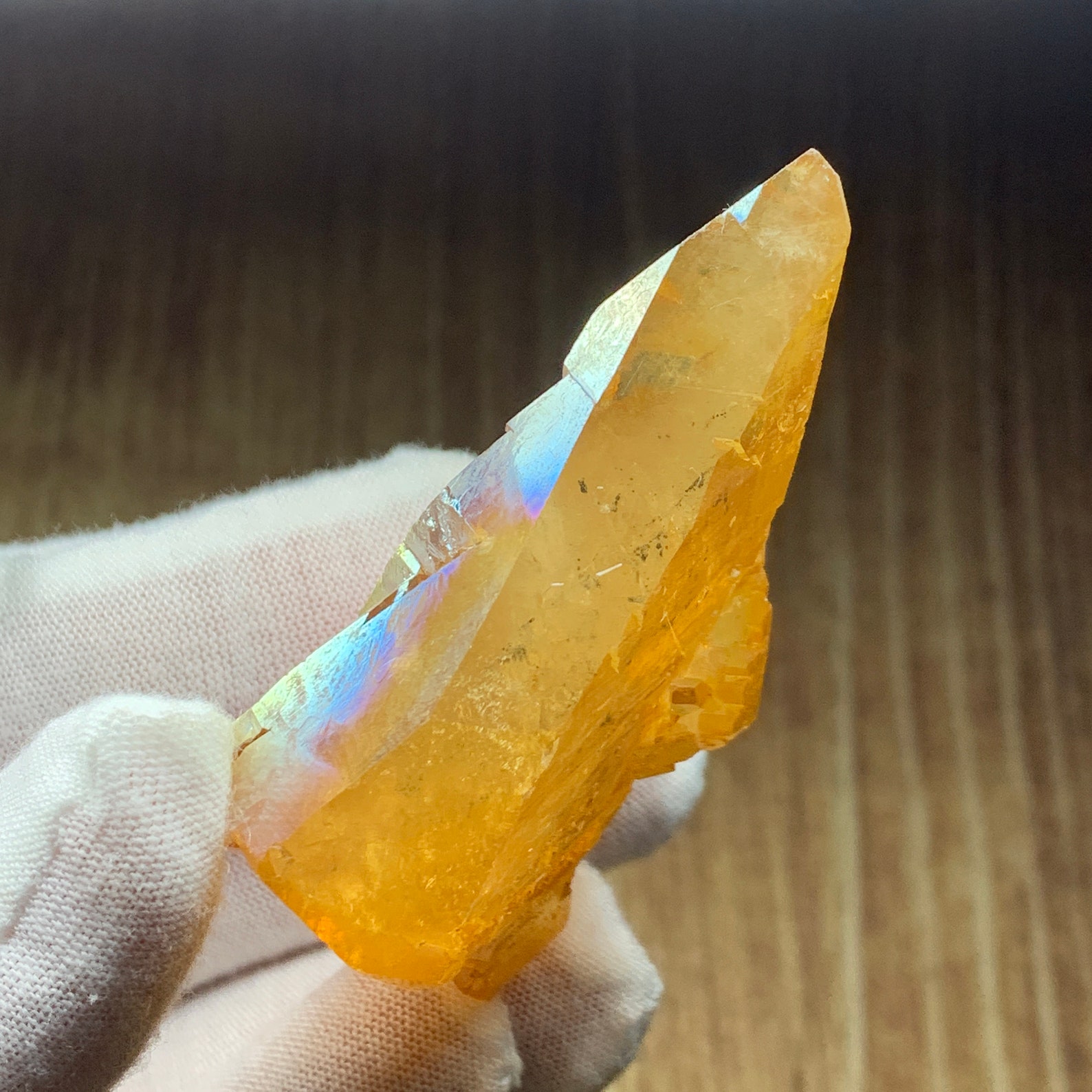 Sunset Aura Quartz Rainbow Aura Quartz Stone Point Titanium Etsy